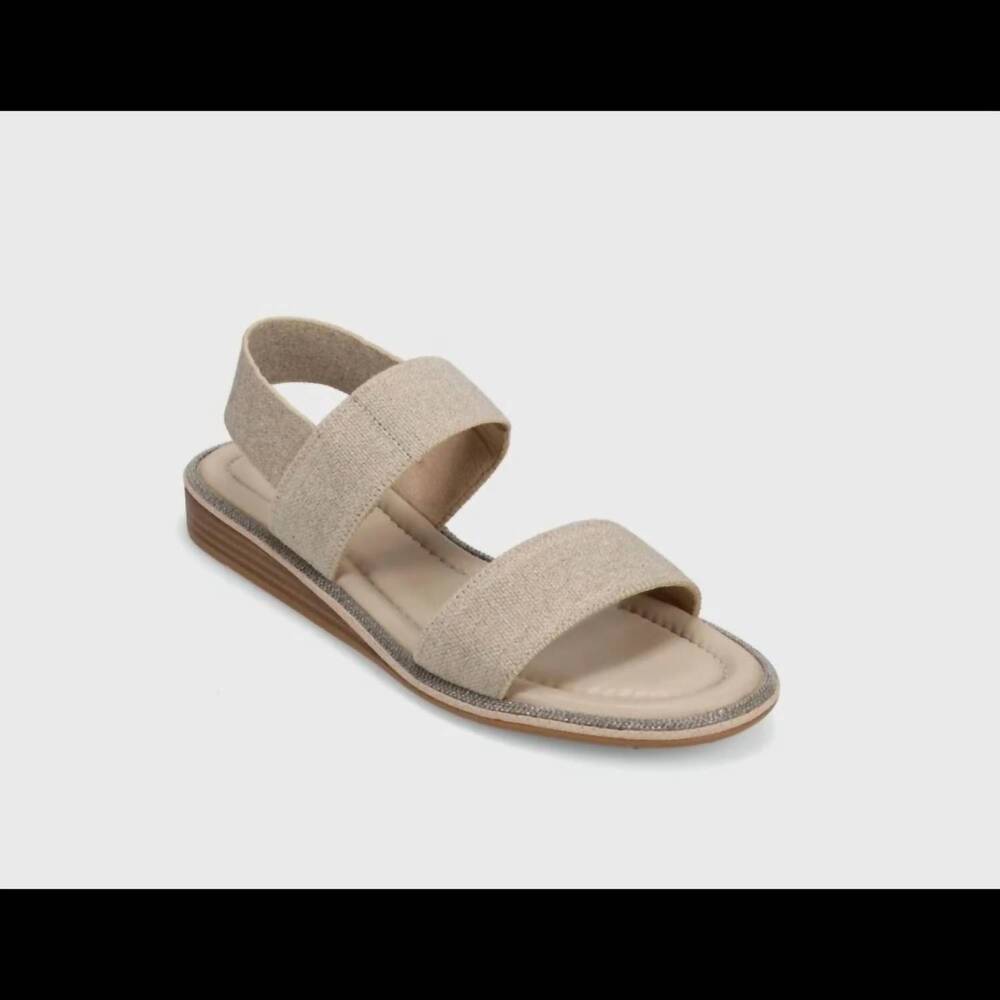 NEW VANELI women's bordy elastic-strap sandal in natural